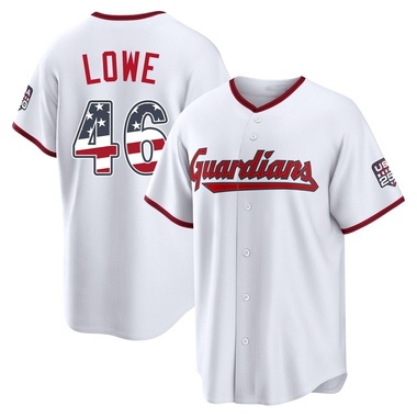 White Nathaniel Lowe Youth Cleveland Guardians USA 250 Fourth Of July Home Stadium Jersey - Limited